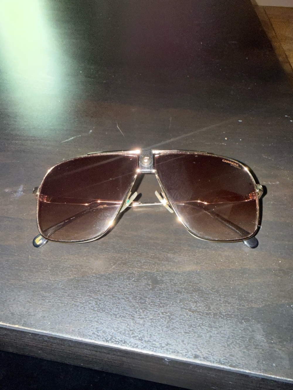Carrera Gold Frame Sunglasses with Brown Lenses